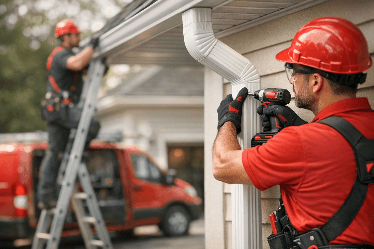 Downspout Installation service by Ruizz Roofing